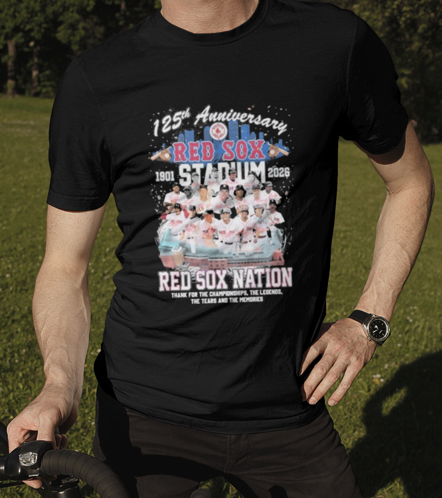 Boston Red Sox 125th Anniversary 1901 2026 Team Tribute Red Sox Nation Fenway Park Baseball T-Shirt
