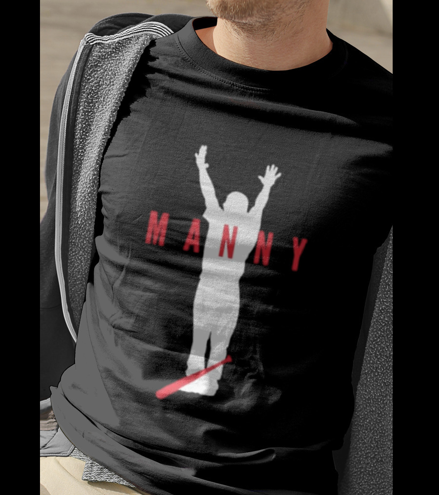 Manny Ramirez MLB Legends Iconic Celebration Baseball Bat T-Shirt