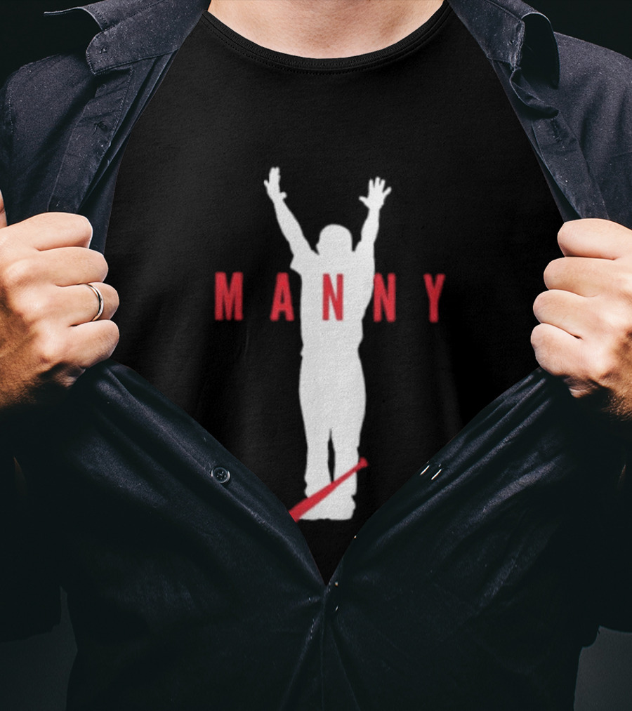 Manny Ramirez MLB Legends Iconic Celebration Baseball Bat T-Shirt