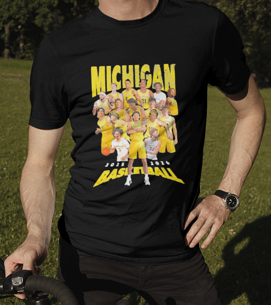 Michigan Wolverines 2025 2026 Basketball Team Members T-Shirt