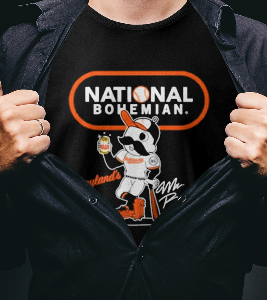 Maryland's Own National Bohemian Mr. Boh Baseball T-Shirt