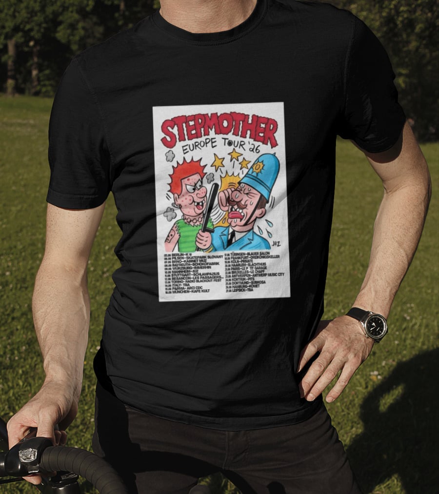 Stepmother Europe Tour 2026 Cartoon Punk Rock Dates And Locations T-Shirt