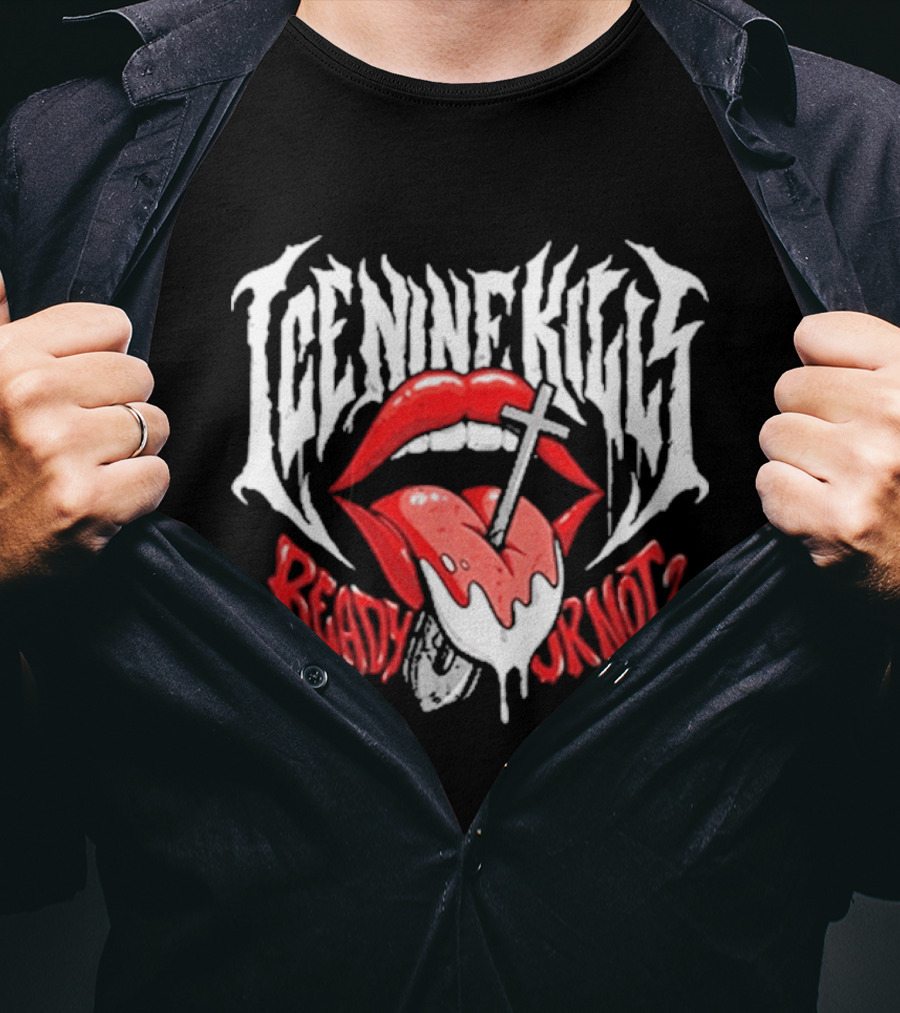 Ice Nine Kills Grave Diggler Ready Or Not 2 Here I Come Tongue Shovel Lips T-Shirt