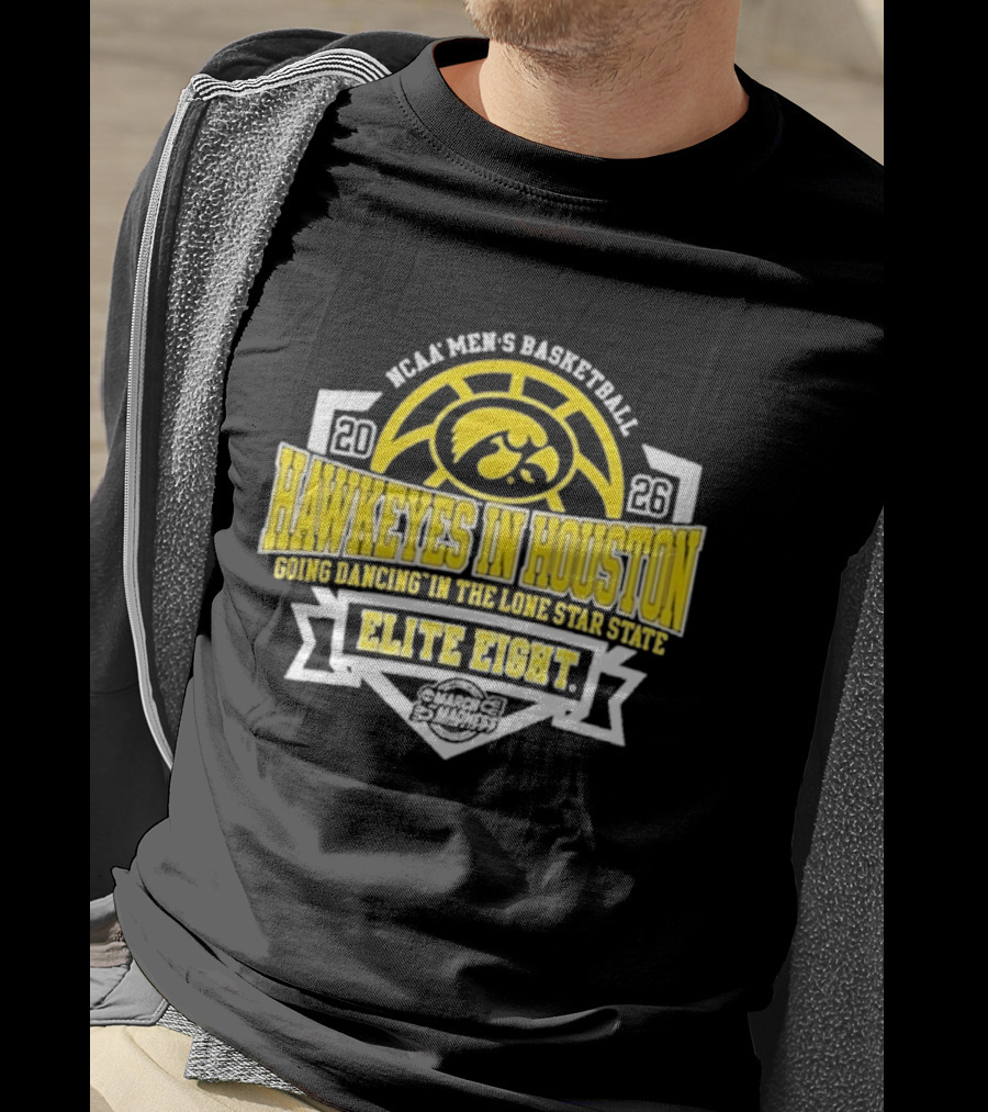 NCAA Men's Basketball Iowa Hawkeyes Elite Eight 2026 Houston Going Dancing In The Lone Star State T-Shirt