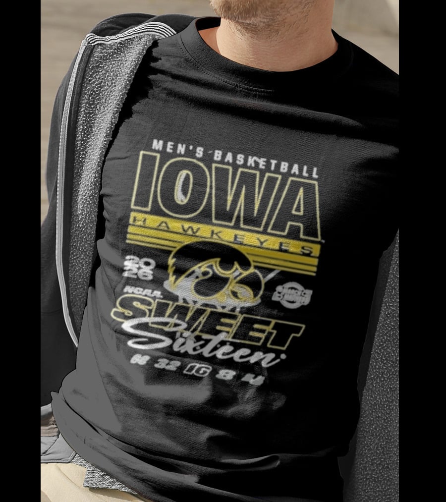 Iowa Hawkeyes Men's Basketball 2026 NCAA Sweet Sixteen March Madness 22 Tournament 16 Team Playoff T-Shirt