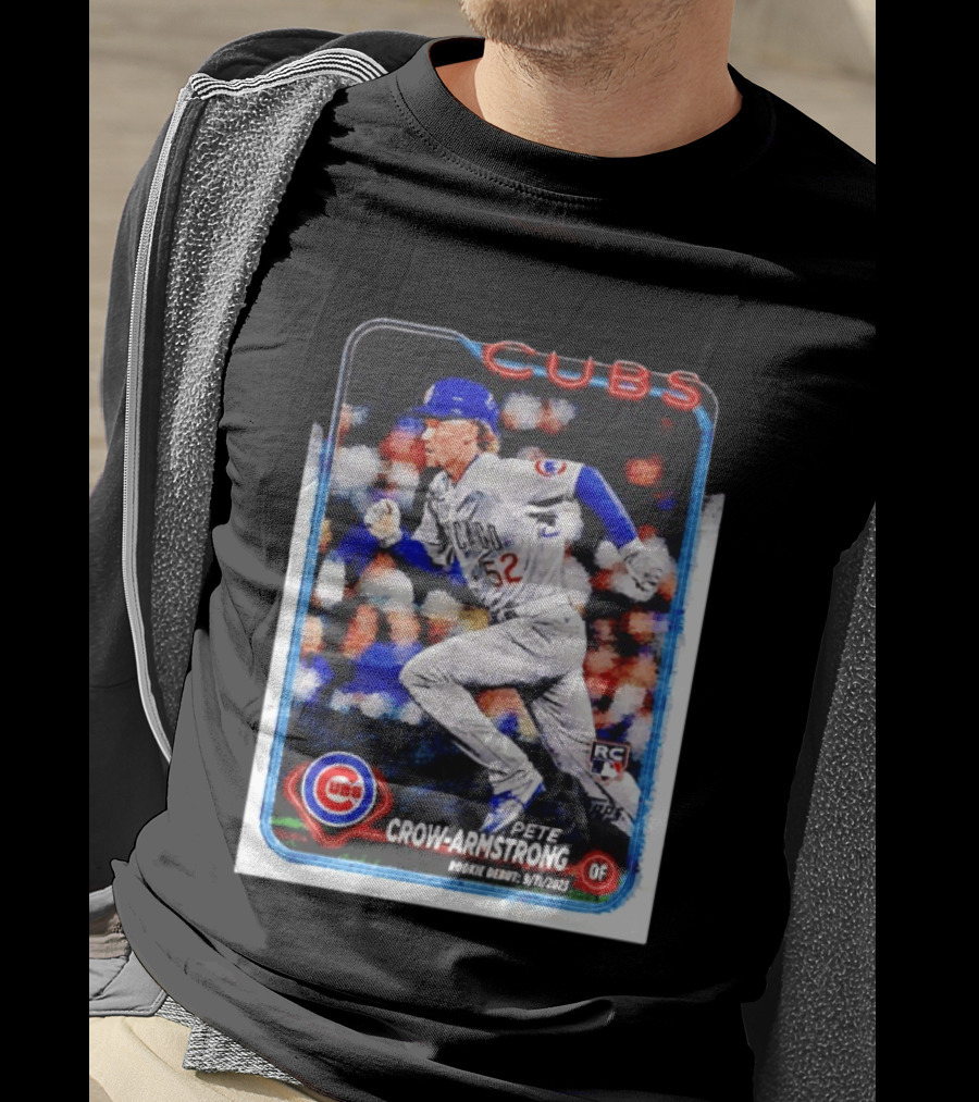 Pete Crow Armstrong Chicago Cubs Rookie Debut 9/11/2023 Topps Baseball Card T-Shirt