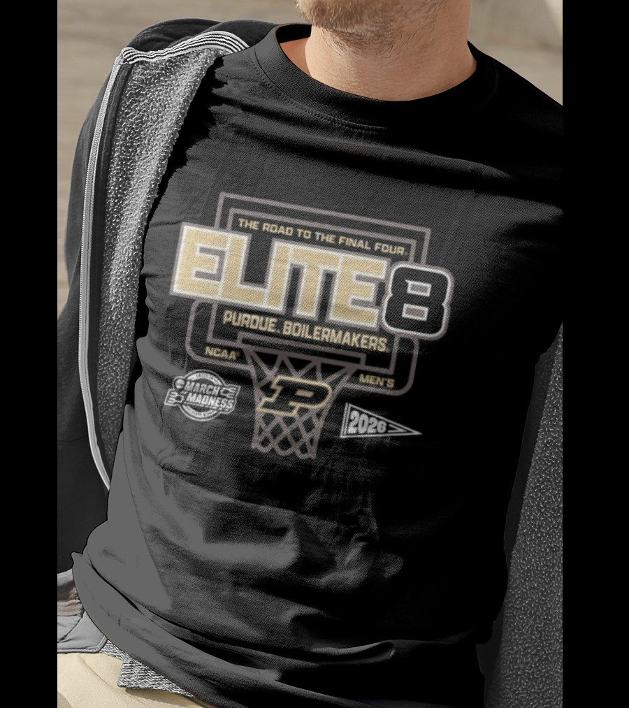 Purdue Boilermakers Men's Basketball 2026 Elite 8 Road To Final Four T-Shirt