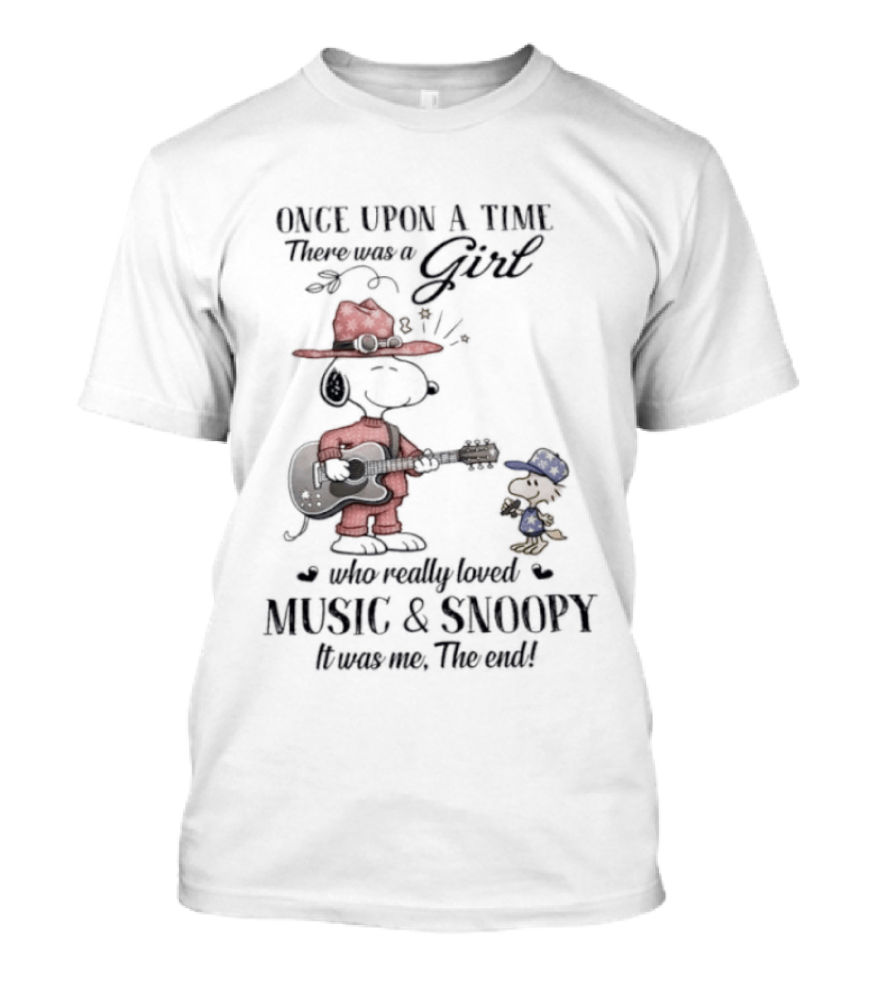 Peanuts Snoopy Once Upon A Time There Was A Girl Who Really Loved Music And Snoopy T-Shirt