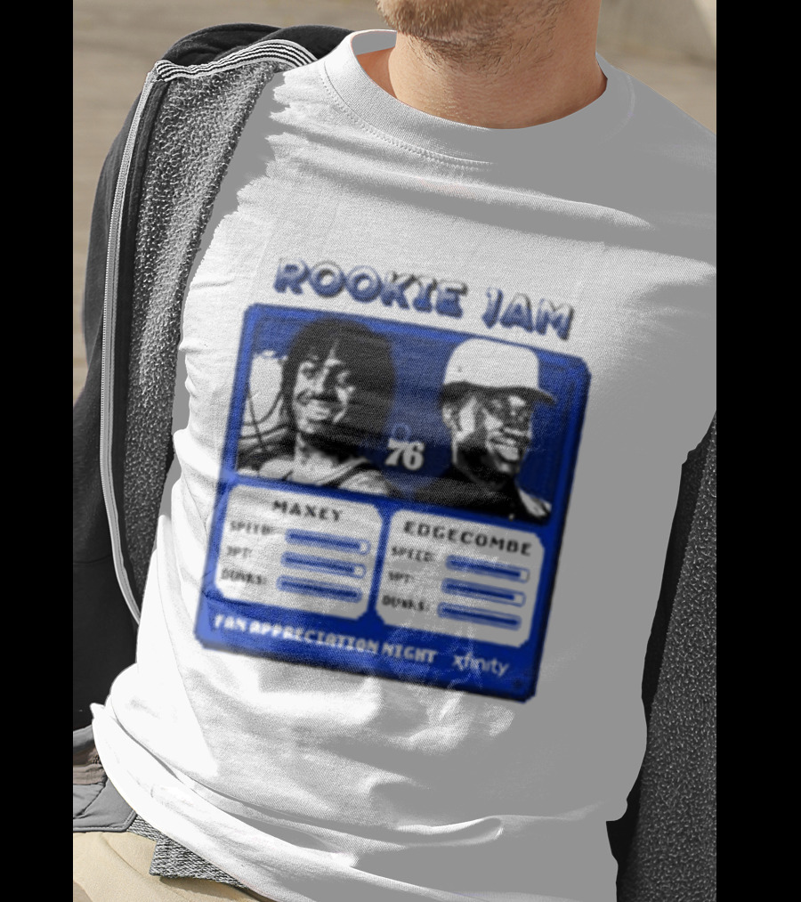 Rookie Jam Philadelphia 76ers Maxey Edgecombe Stats Display T-Shirt