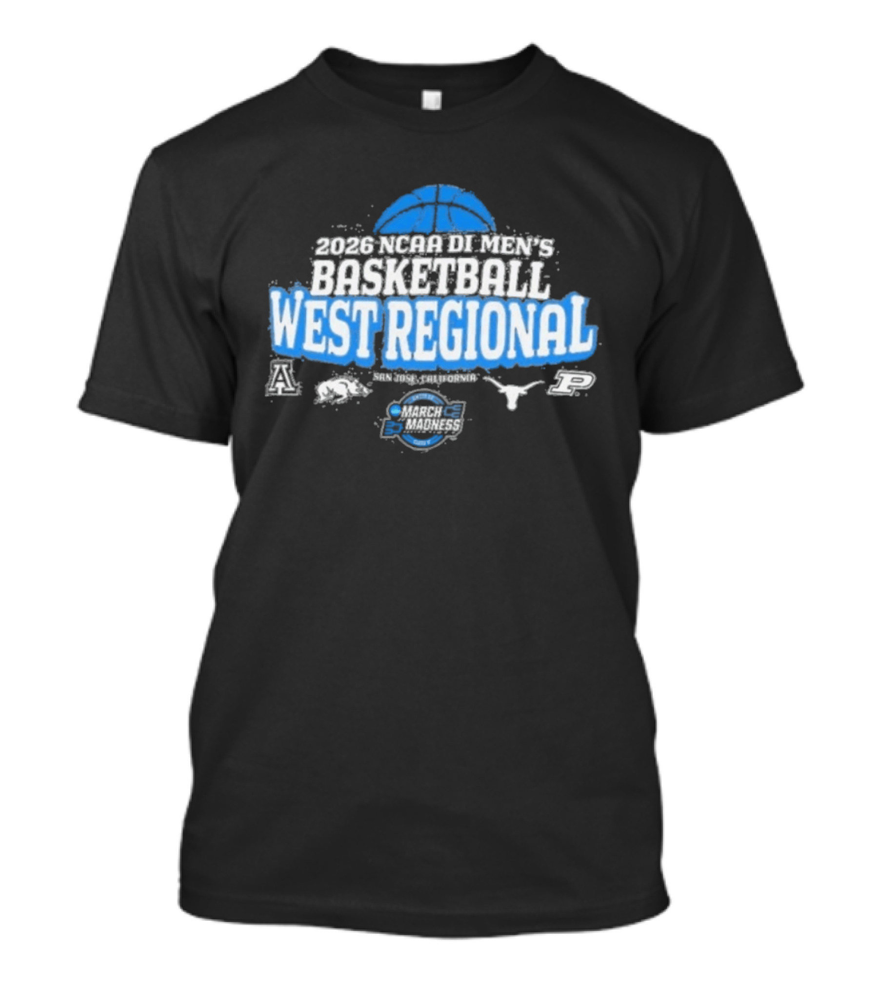 2026 NCAA DI Men's Basketball West Regional Tournament Sweet Sixteen San Jose CA T-Shirt