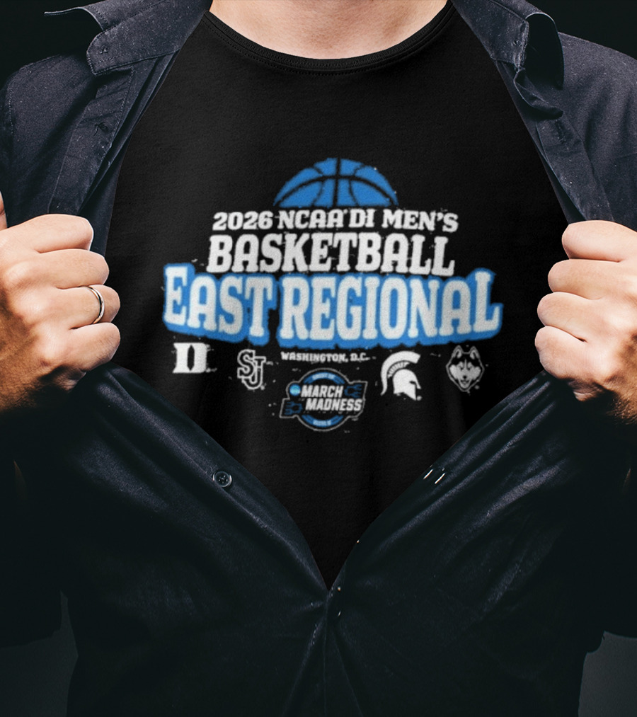 2026 NCAA Men's Basketball East Regional Washington DC Duke Spartans UConn Sweet Sixteen T-Shirt