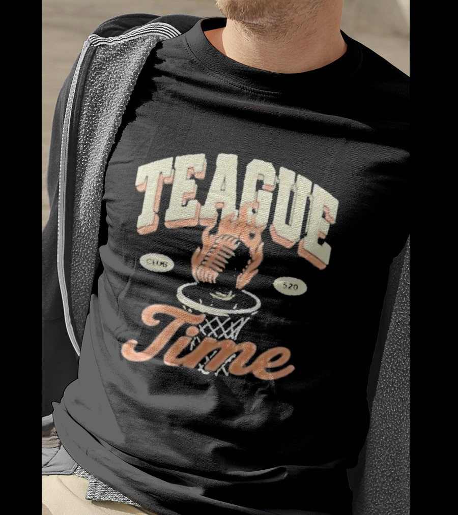 Teague Time Basketball Flaming Ball Hoop Club 520 T-Shirt