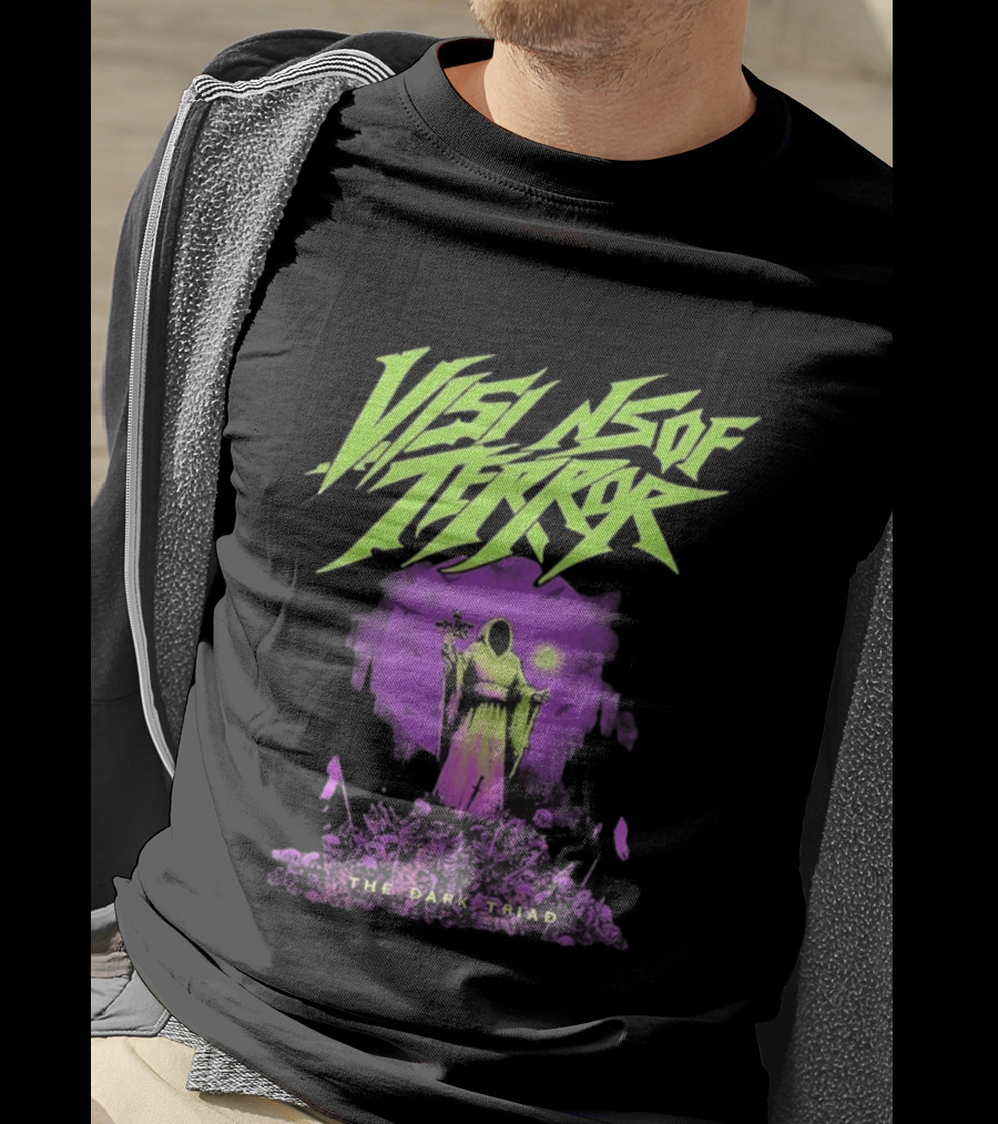 Visions Of Terror The Dark Triad Hooded Figure Symbolism T-Shirt