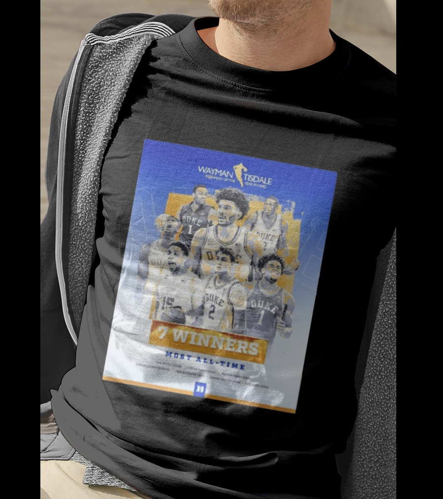 Wayman Tisdale Freshman Of The Year Award Duke Blue Devils 7 Winners Most All Time T-Shirt