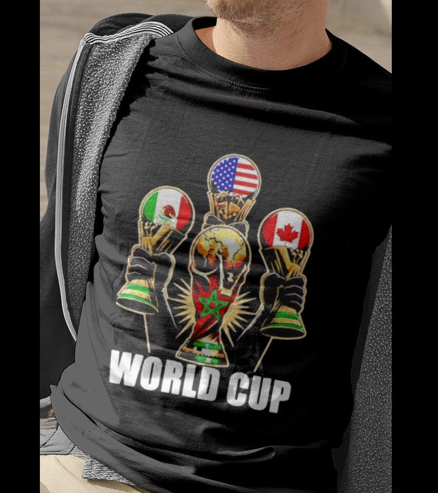 FIFA World Cup 2026 Host Nations USA Mexico Canada Trophy Celebration T-Shirt