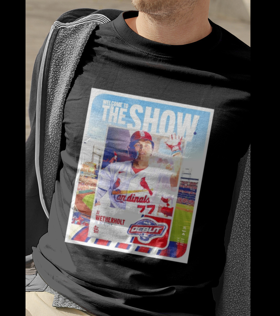 Welcome To The Show JJ Wetherholt St. Louis Cardinals MLB Debut 77 Topps 26 Infielder T-Shirt