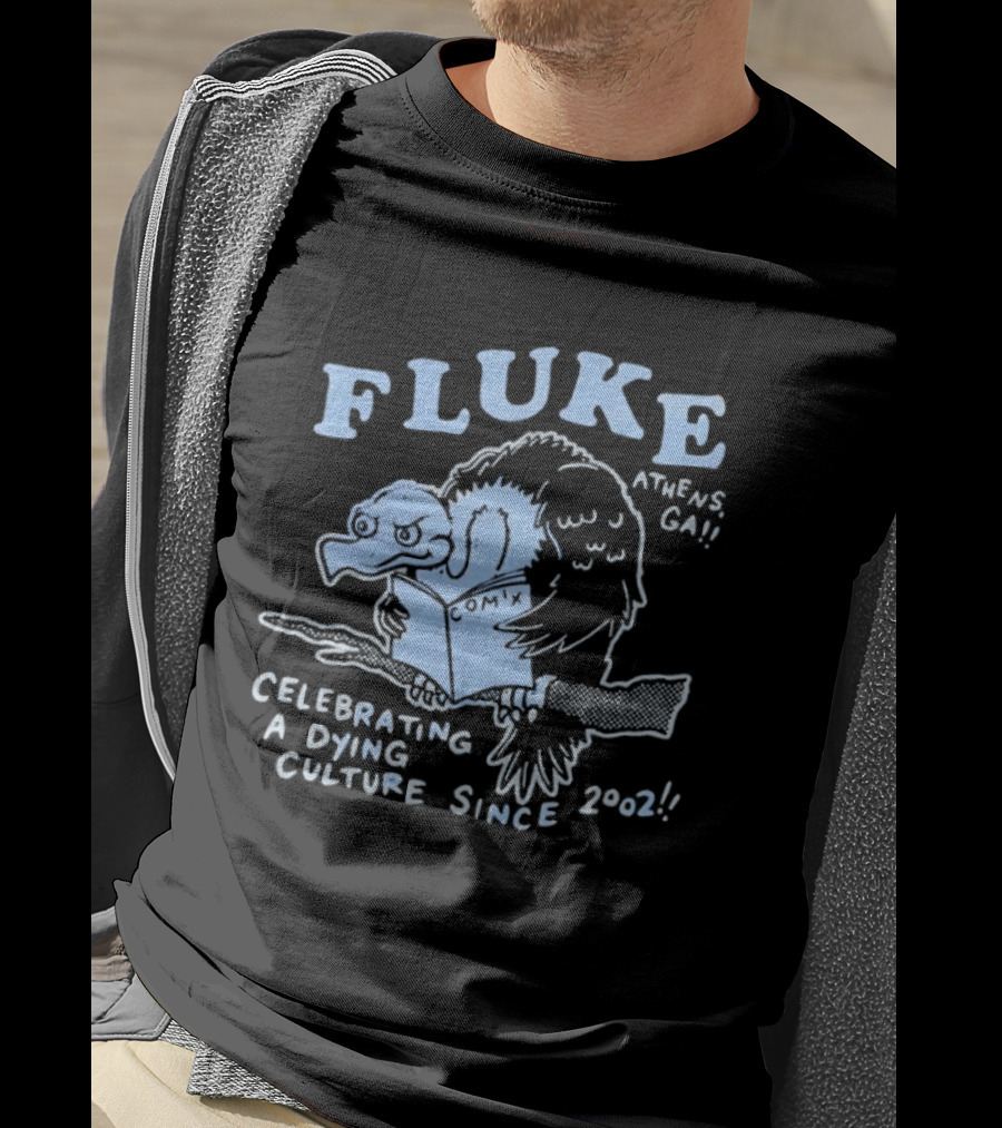 Fluke Celebrating A Dying Culture Since 2002 Athens GA Owl T-Shirt