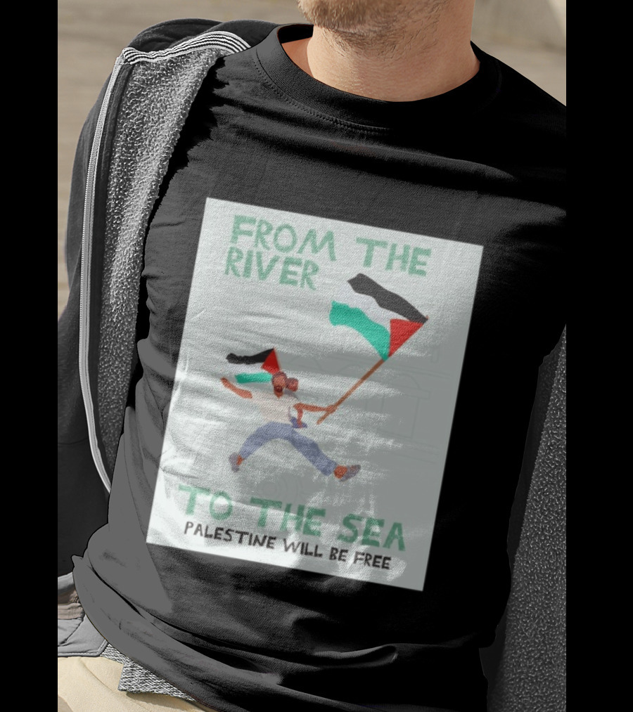 From The River To The Sea Palestine Will Be Free Flag Person Holding Child T-Shirt