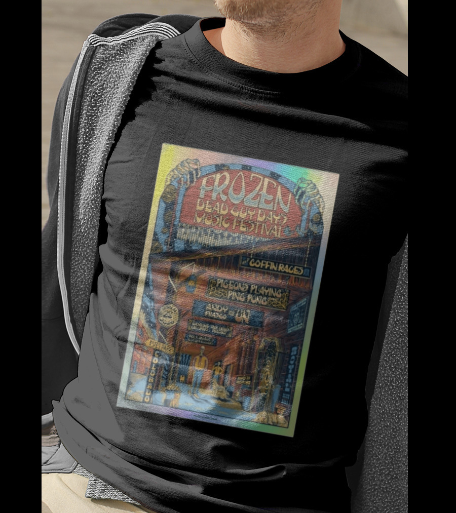 Frozen Dead Guy Days Music Festival 2026 Coffin Races Pigeons Playing Ping Pong Andy Frasco March 28 Estes Park Colorado T-Shirt