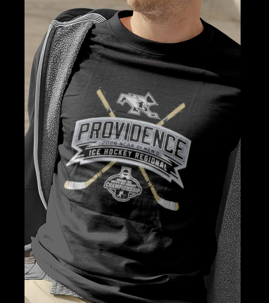 Providence Ice Hockey NCAA Regionals 2026 Friars Sticks And Puck T-Shirt