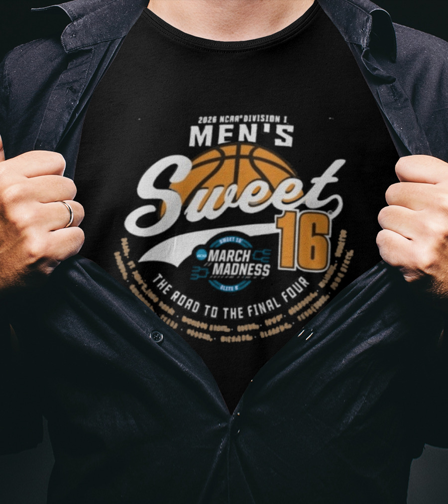2026 NCAA DI Men's Sweet Sixteen March Madness Tournament Elite Eight Final Four T-Shirt