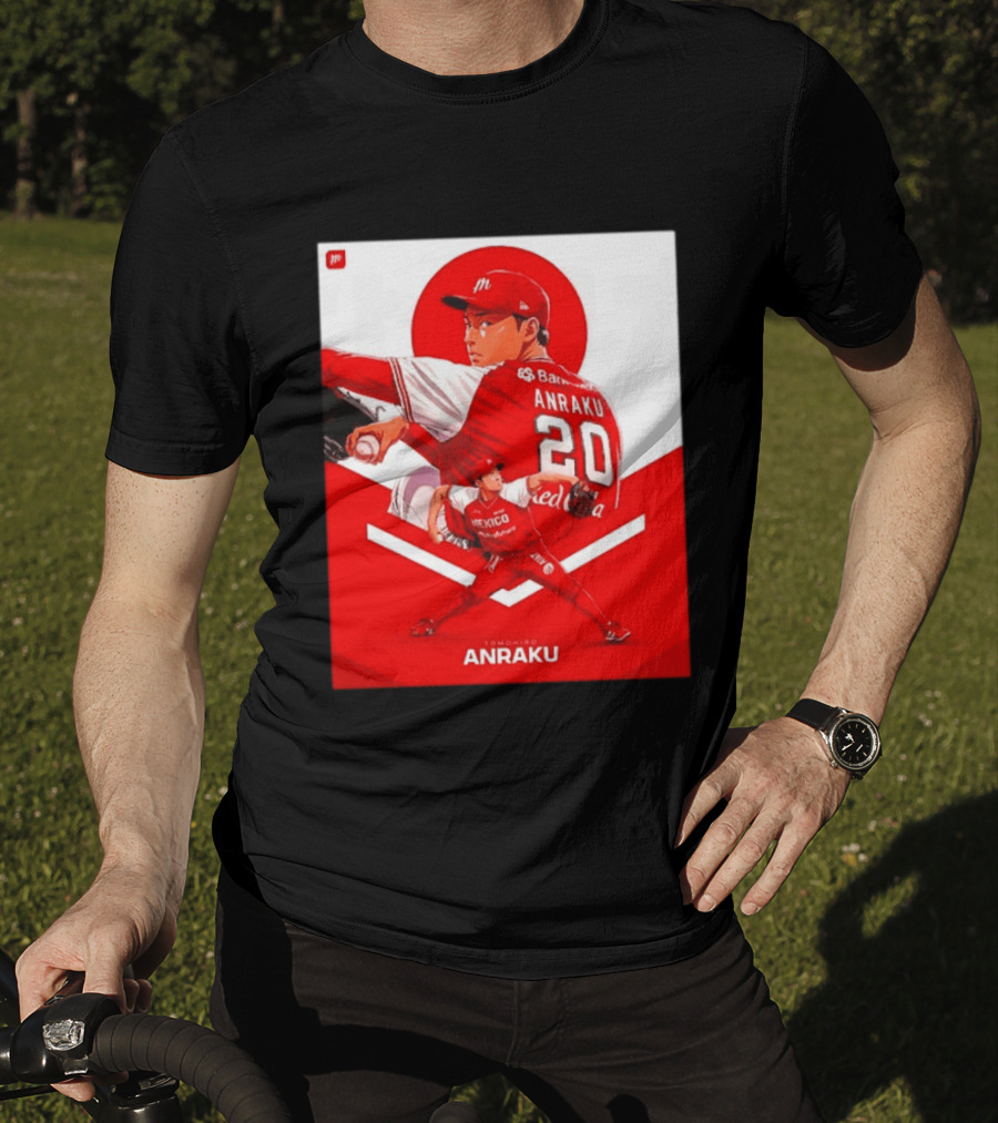 Tomohiro Anraku Diablos Rojos México Baseball Pitcher 20 Red Uniform T-Shirt