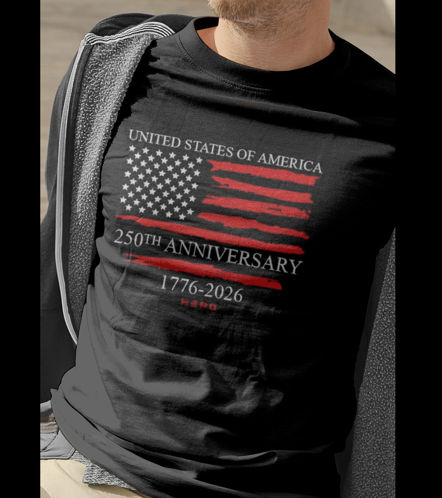 United States Of America 250th Anniversary 1776 2026 With US Flag Hero T-Shirt