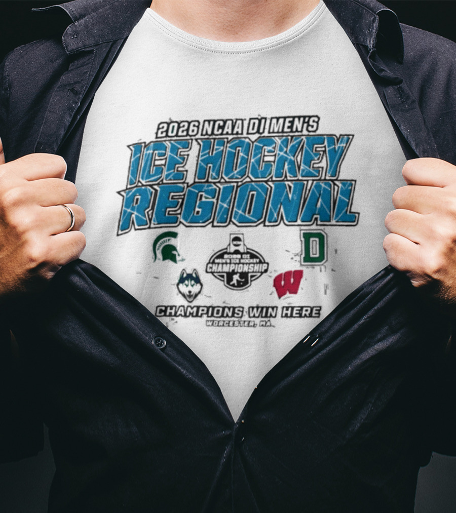 2026 NCAA DI Men's Ice Hockey Regional Championship Worcester Spartans Big Green Badgers Fight Win Here T-Shirt