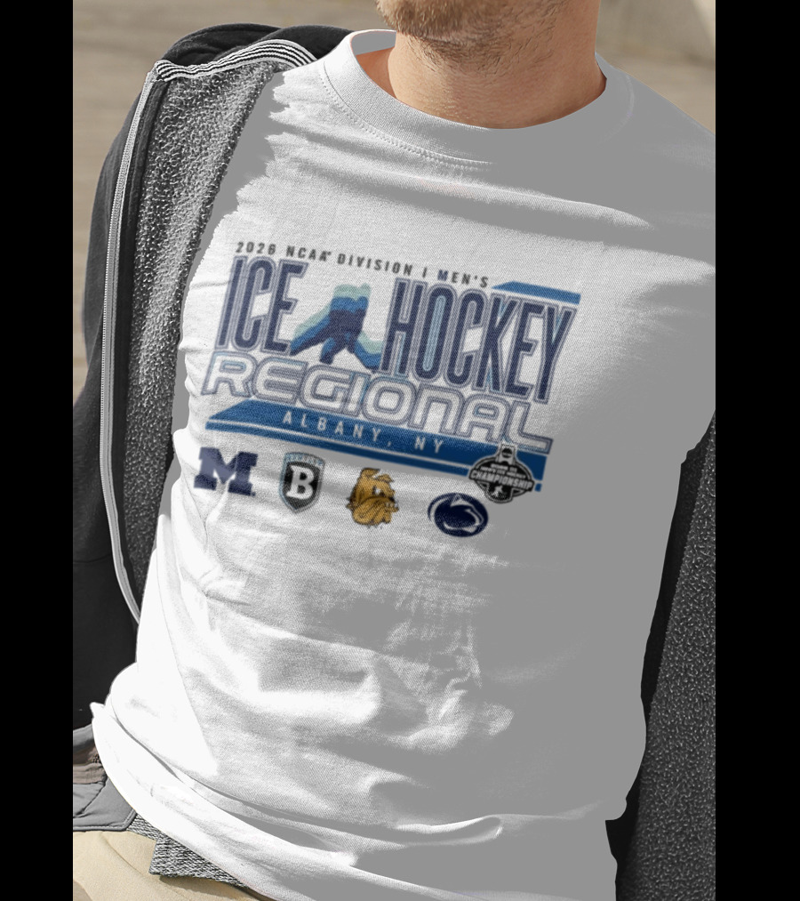 2026 NCAA Division I Men's Ice Hockey Regional Albany NY Team Logos T-Shirt