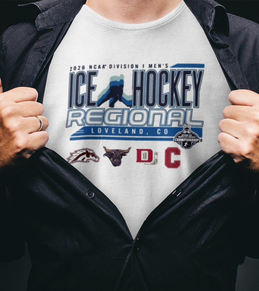 2026 NCAA Division I Men's Ice Hockey Regional Loveland CO Broncos Bulls DJC C T-Shirt