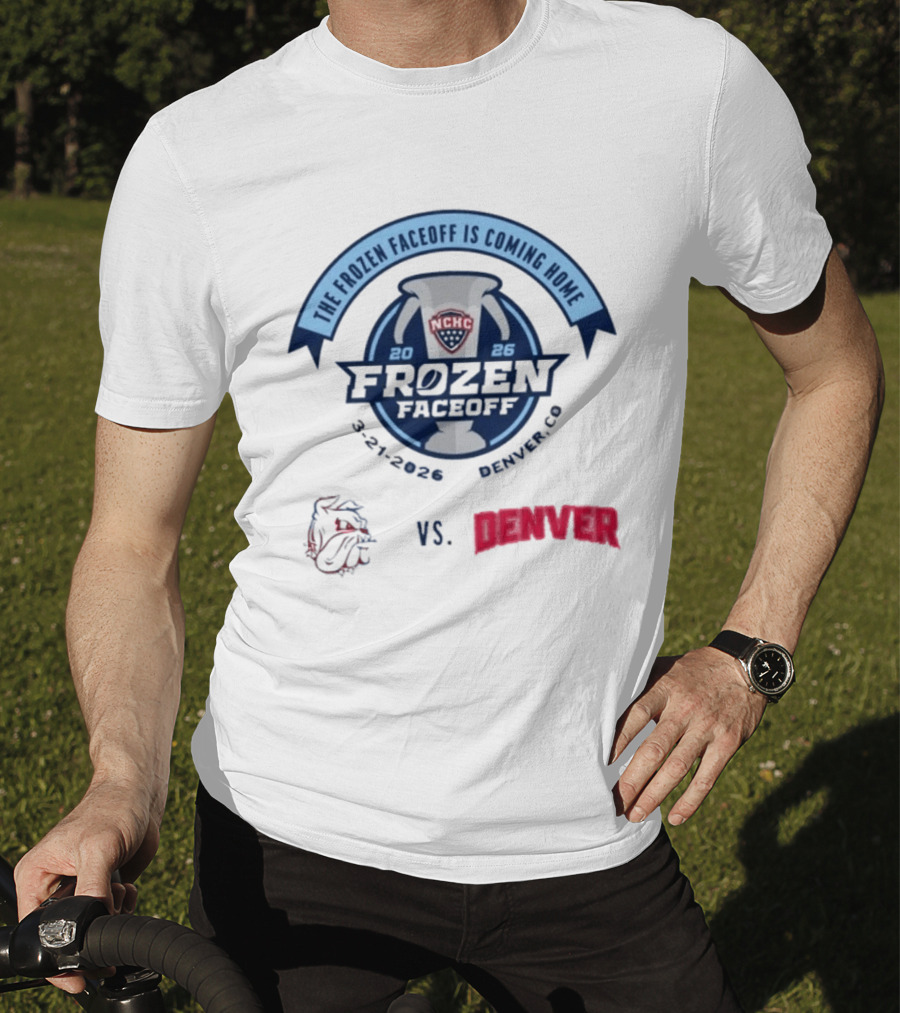 NCHC Frozen Faceoff 2026 Denver Vs Minnesota Duluth Hockey Matchup March 21 T-Shirt