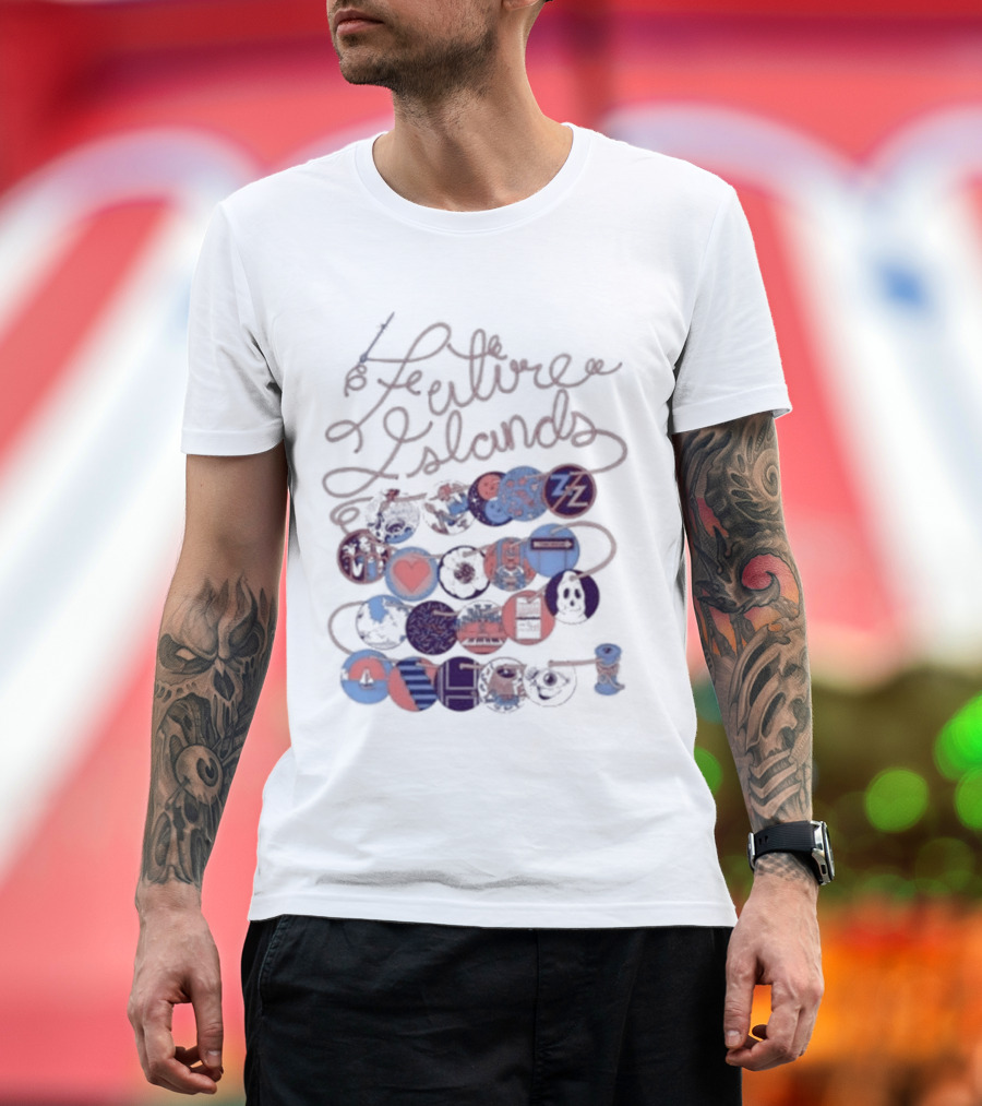Future Islands The Never Ending Scribble Hearts and Circles T-Shirt