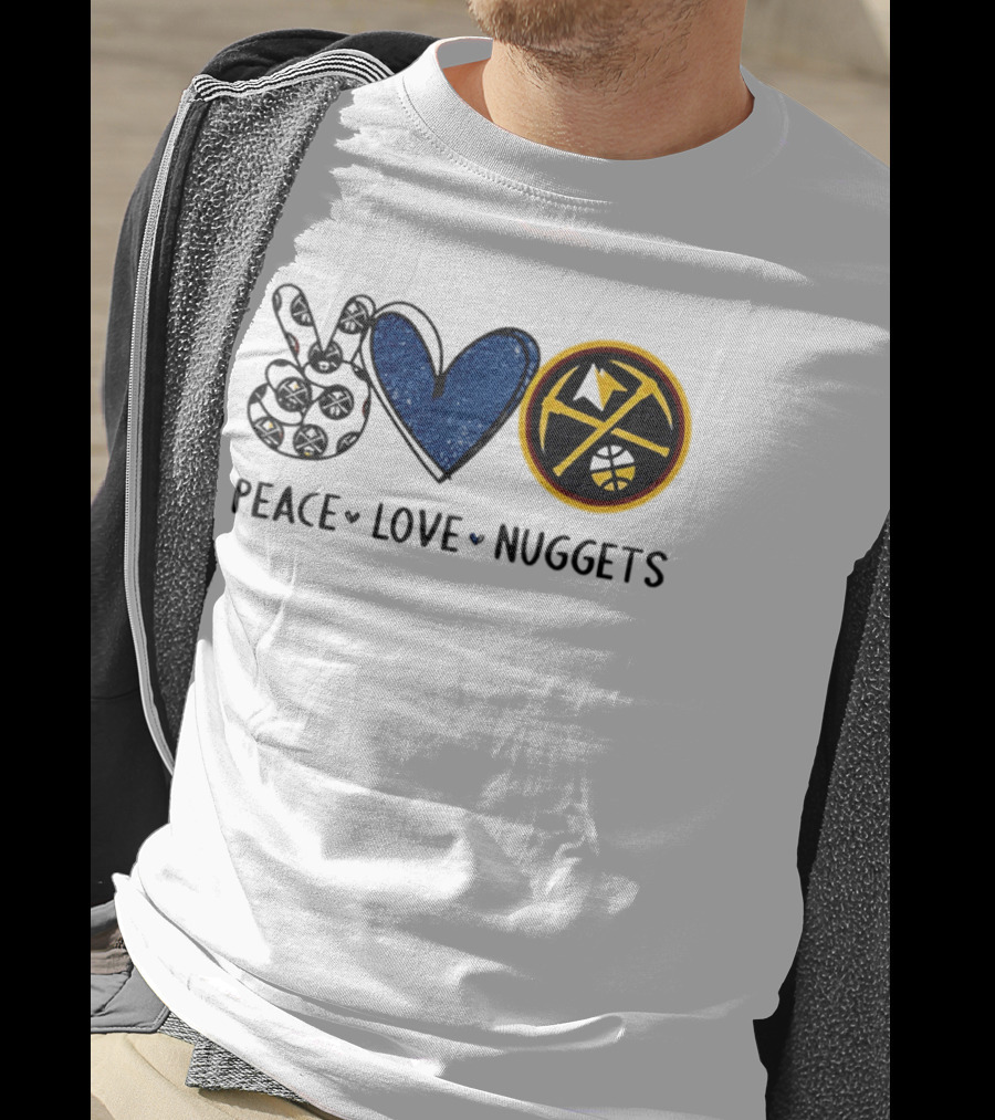 Peace Love Nuggets Denver Basketball Fan T-Shirt