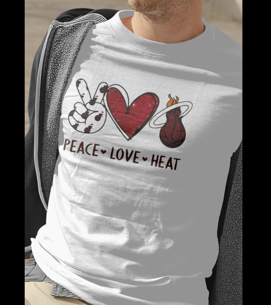 Peace Love Miami Heat Basketball Team Fandom T-Shirt