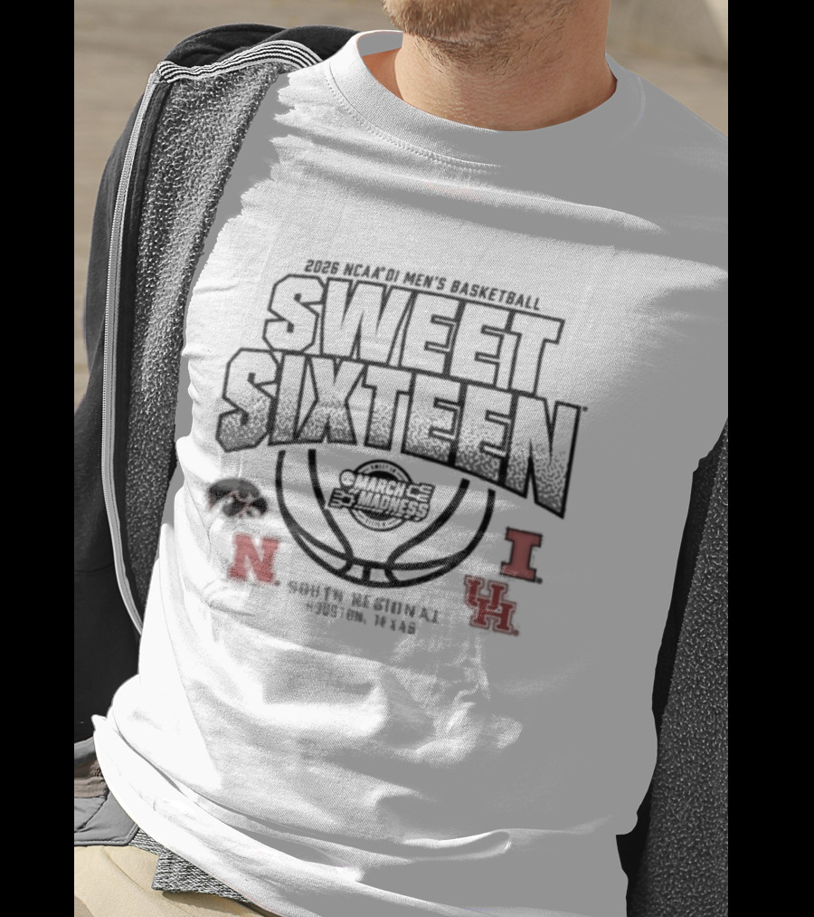 2026 NCAA DI Men's Basketball South Regional Sweet Sixteen Arkansas Nebraska Indiana Houston March Madness T-Shirt