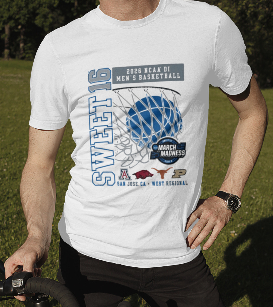 Sweet 16 March Madness 2026 NCAA DI Men's Basketball Tournament San Jose CA West Regional T-Shirt