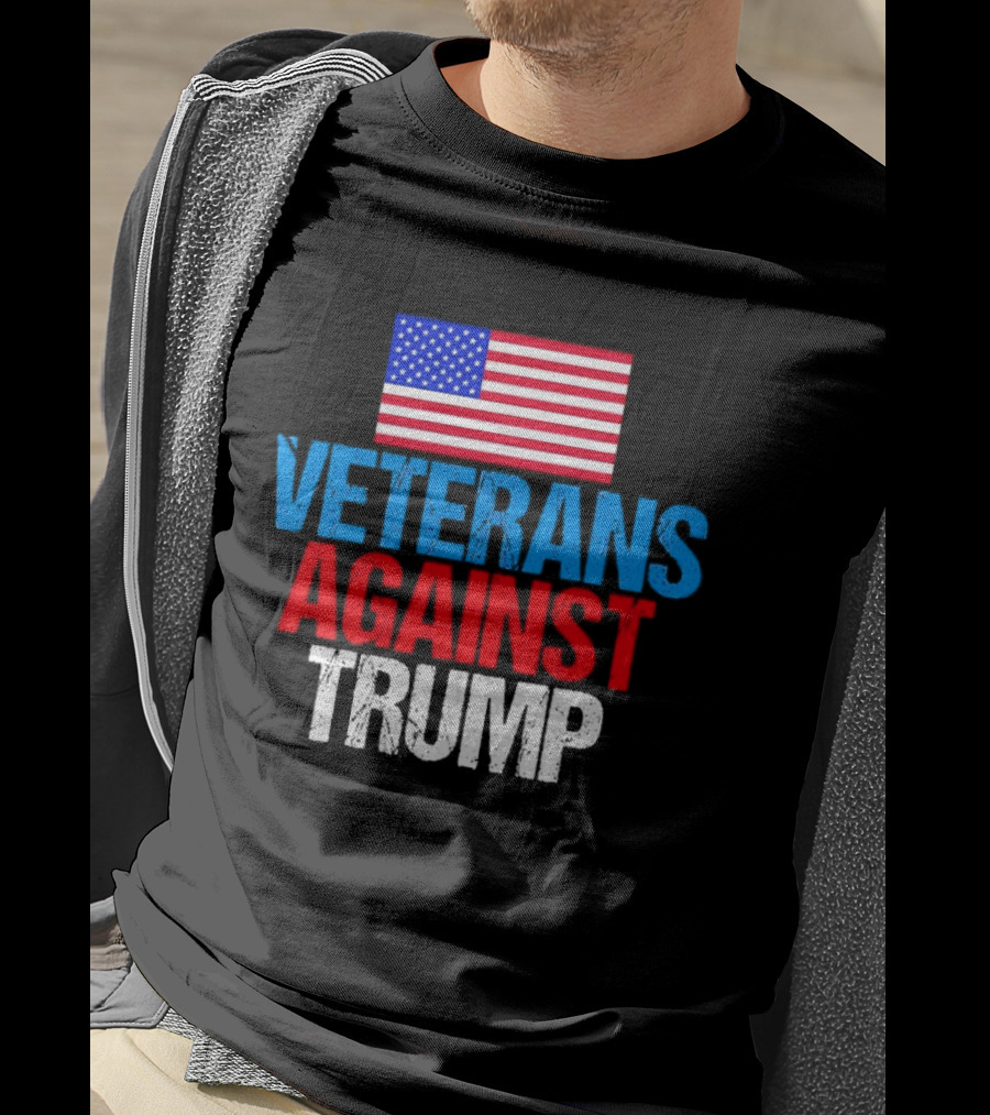 American Flag Veterans Against Trump T-Shirt