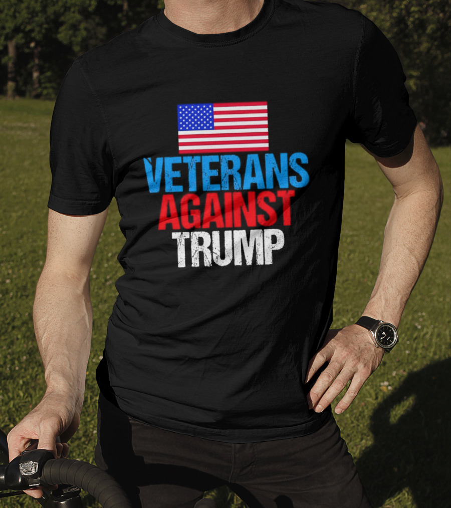 American Flag Veterans Against Trump T-Shirt
