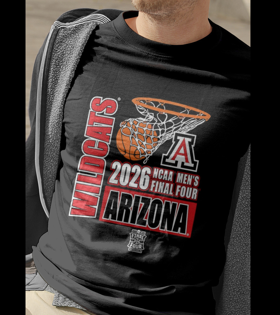 NCAA Men's Final Four 2026 Arizona Wildcats Basketball Nothing But Net T-Shirt