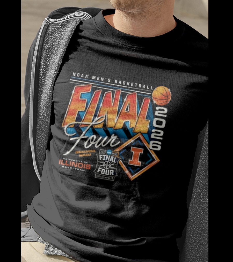 NCAA Men's Basketball Final Four 2026 Illinois Championship Hoops T-Shirt