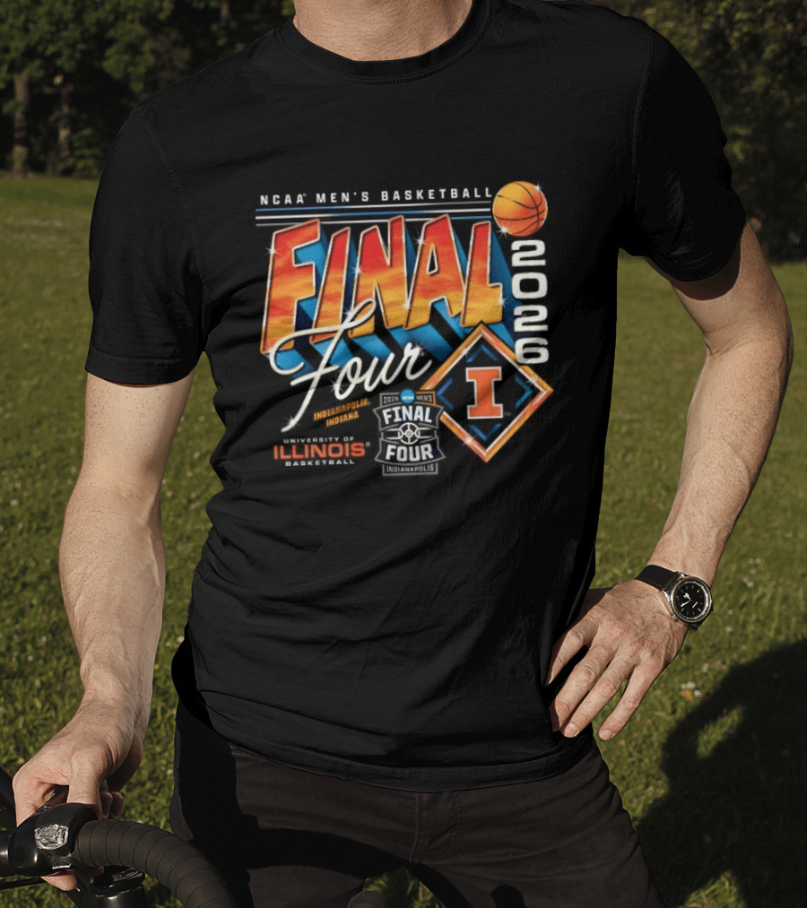 NCAA Men's Basketball Final Four 2026 Illinois Championship Hoops T-Shirt
