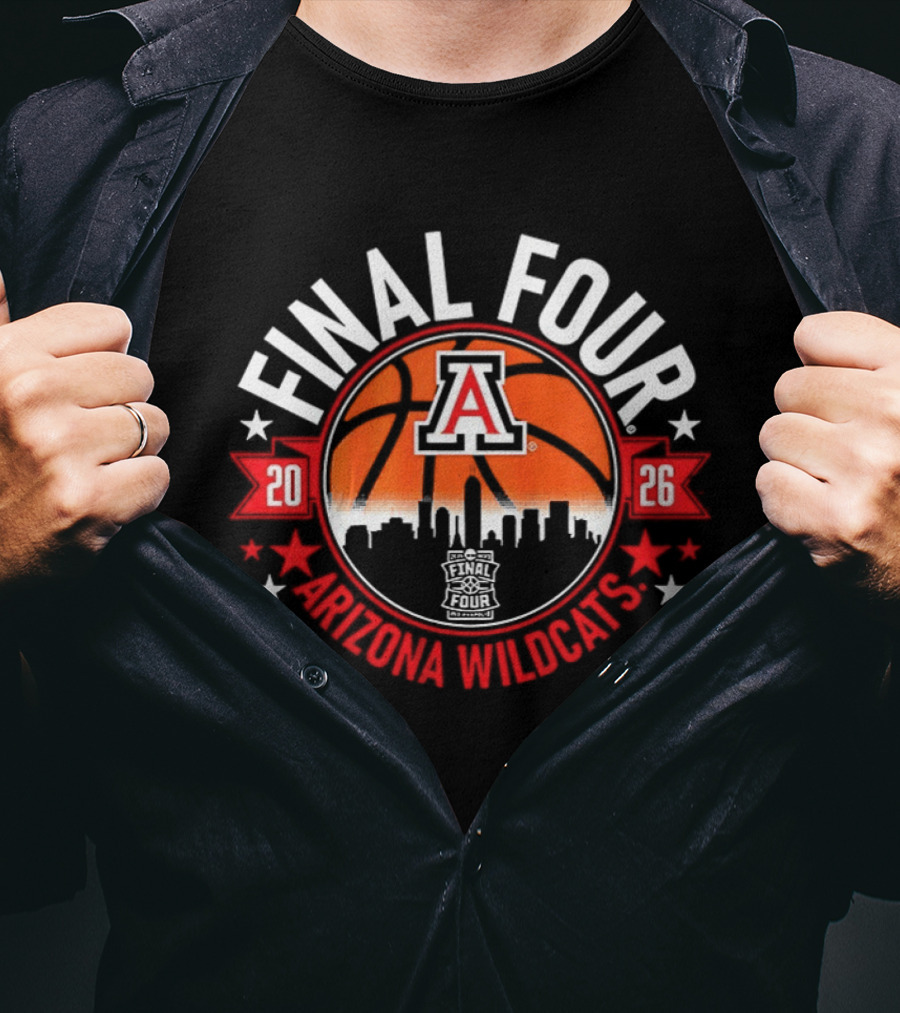 Arizona Wildcats 2026 Final Four Basketball Skyline T-Shirt