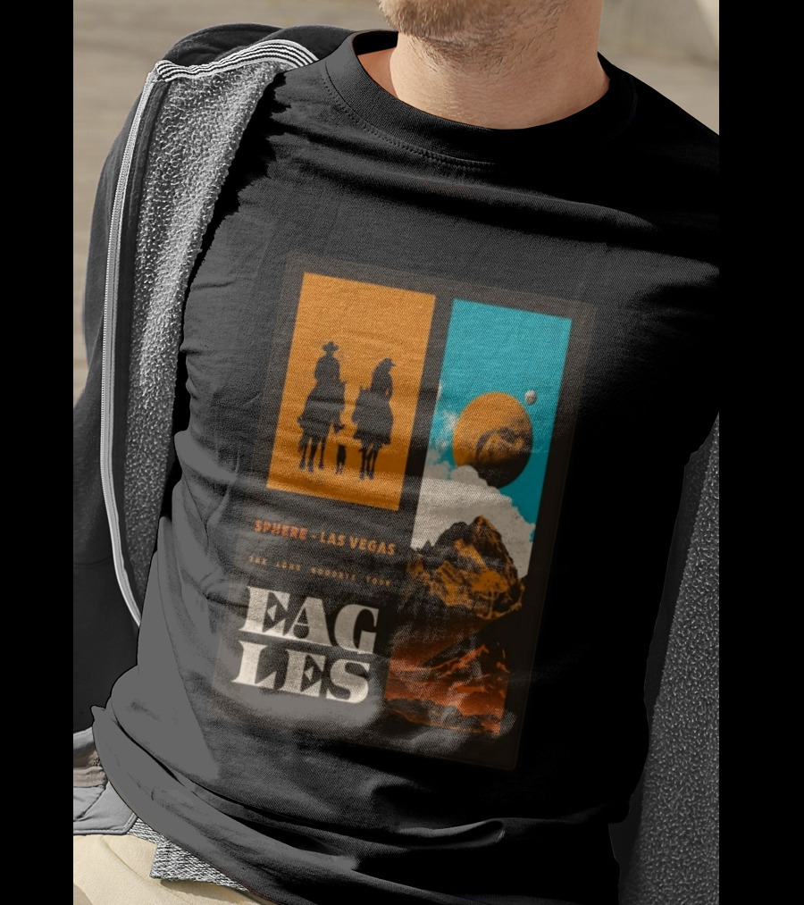 Eagles The Long Goodbye Tour 2026 Sphere Las Vegas Cowboys And Mountains T-Shirt