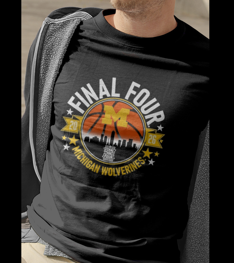 Final Four Michigan Wolverines 2026 Skyline T-Shirt