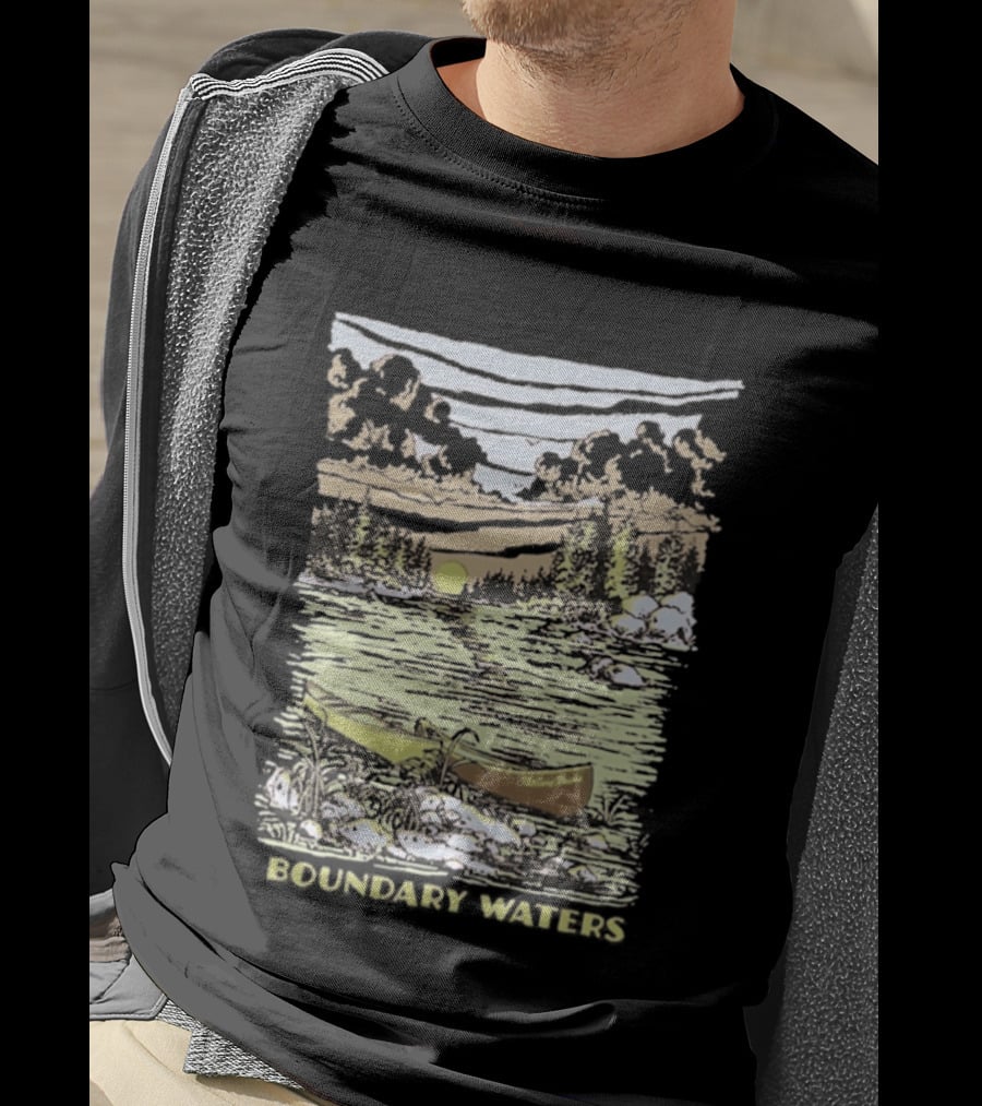 Nature Scenic Canoe Adventure Boundary Waters Twilight Sunset T-Shirt