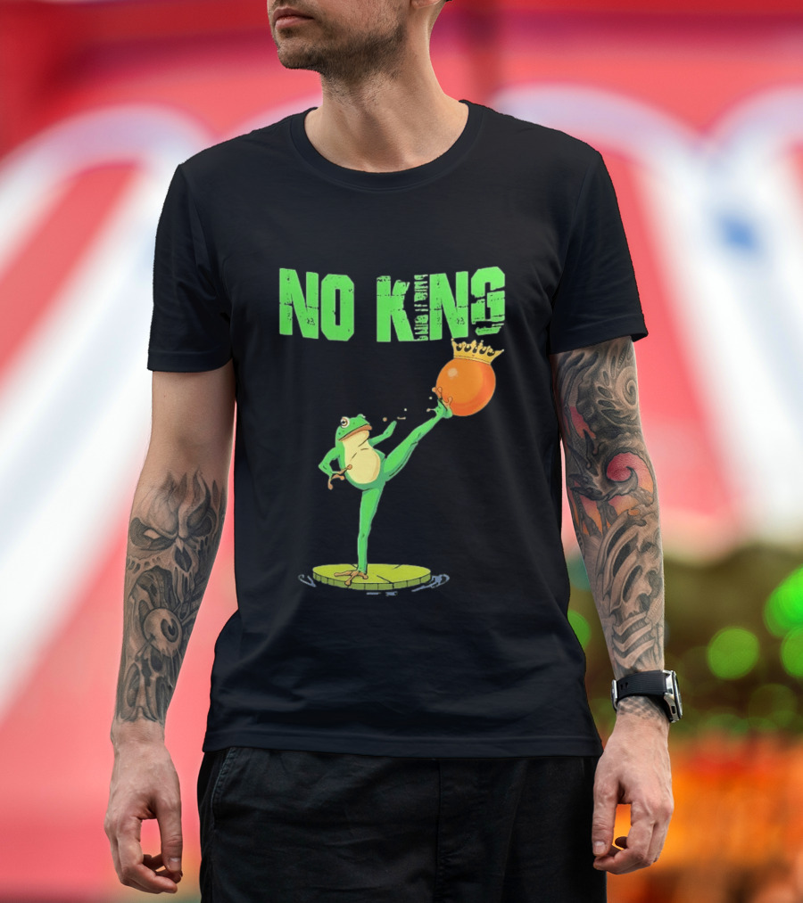 No Kings Portland Frog Kick Out Orange Protest T-Shirt