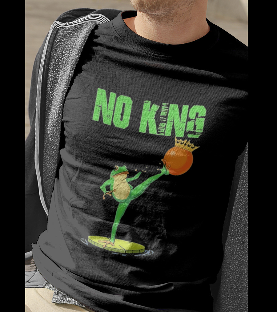 No Kings Portland Frog Kick Out Orange Protest T-Shirt