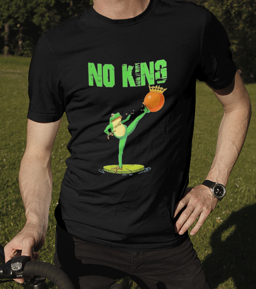 No Kings Portland Frog Kick Out Orange Protest T-Shirt