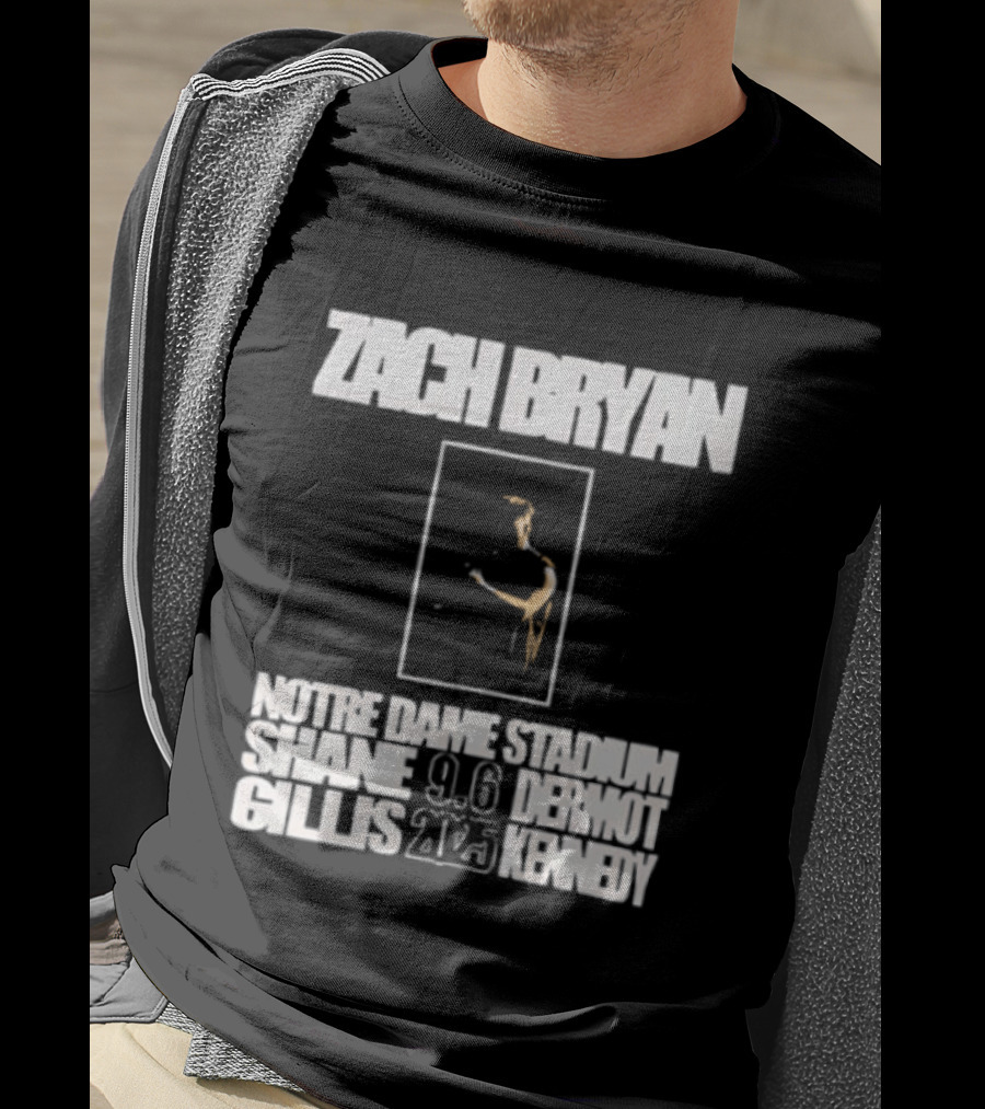 Zach Bryan Notre Dame Stadium Sept 2025 Event Date And Venue T-Shirt