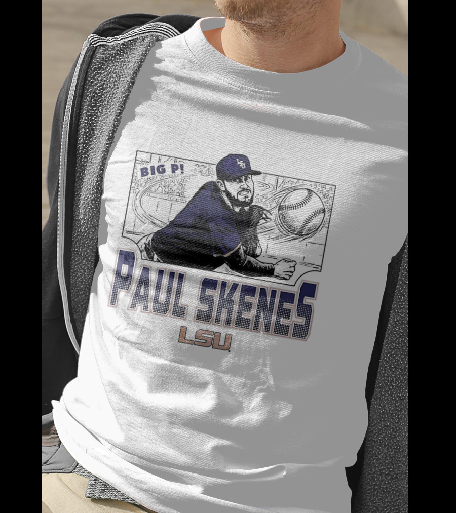 Big Leagues Paul Skenes LSU Baseball Pitcher T-Shirt